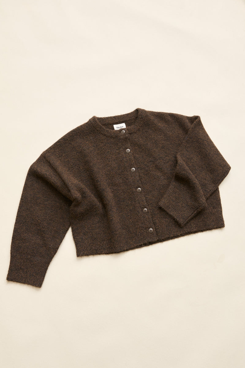Estelle Fluffy Knit Cardigan  Chocolate