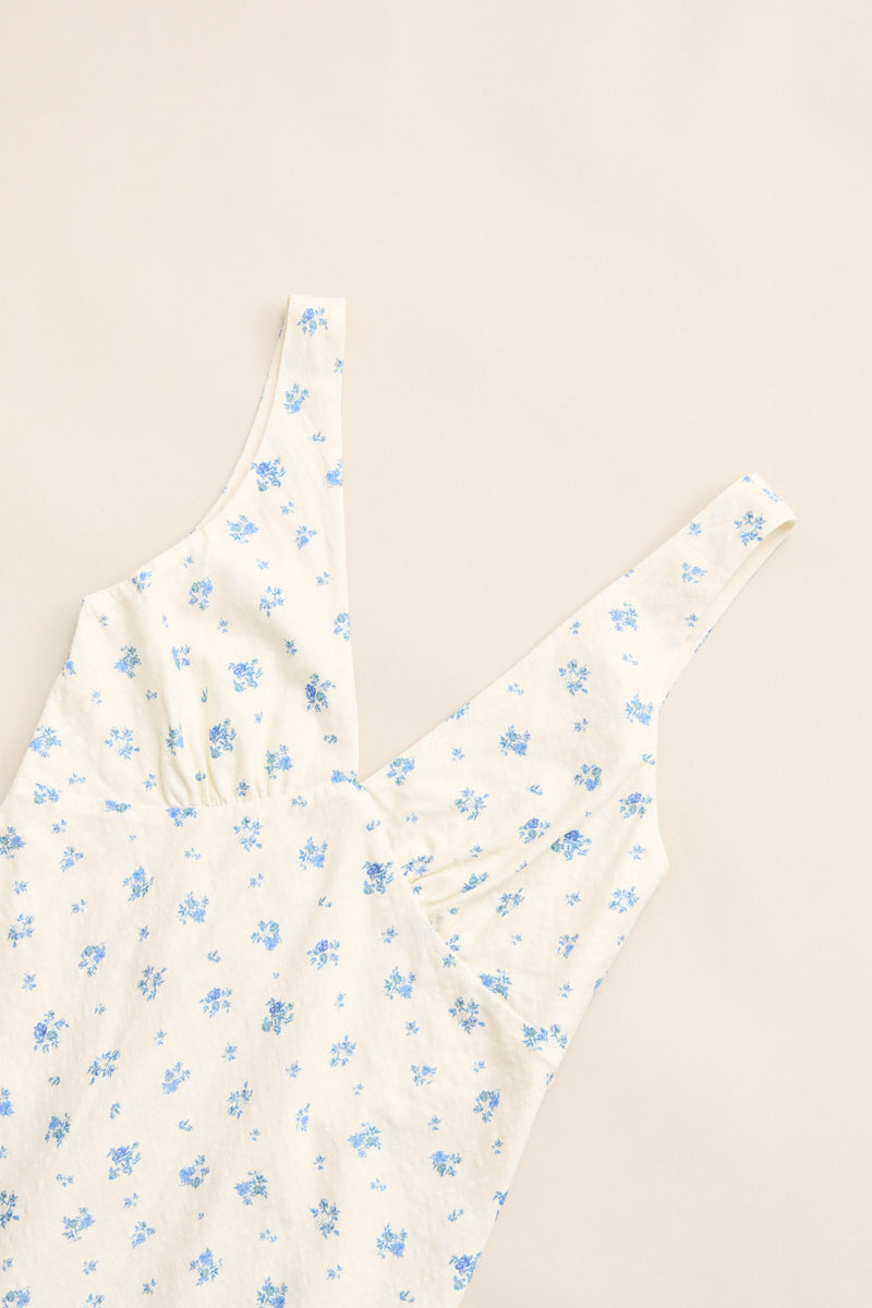Dahlia Bias Cut Dress  Sky