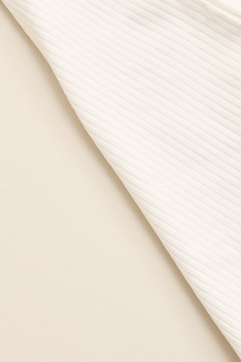 Portia Button Down Rib Top White