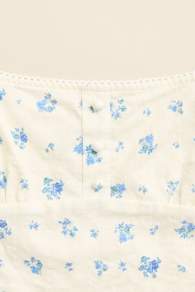 Dahlia Button Down Top  Sky