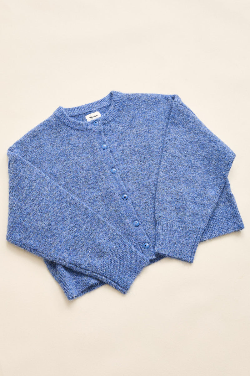 Estelle Fluffy Knit Cardigan  Blue