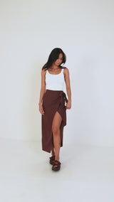Lucinda Maxi Skirt Chocolate