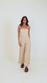 Nazare Paisley Wide Leg Jumpsuit Clay