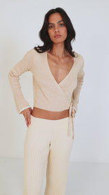 Ballet Wrap Top Oatmeal