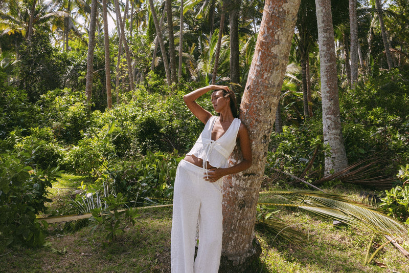 Keiki Tie Side Pant Cream