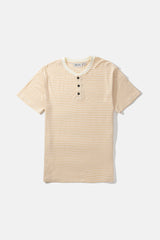 Linen Stripe SS Henley Natural