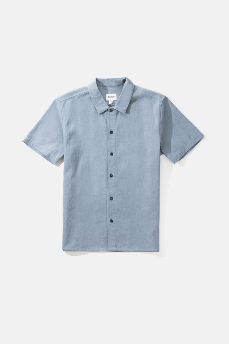 Textured Linen SS Shirt Slate