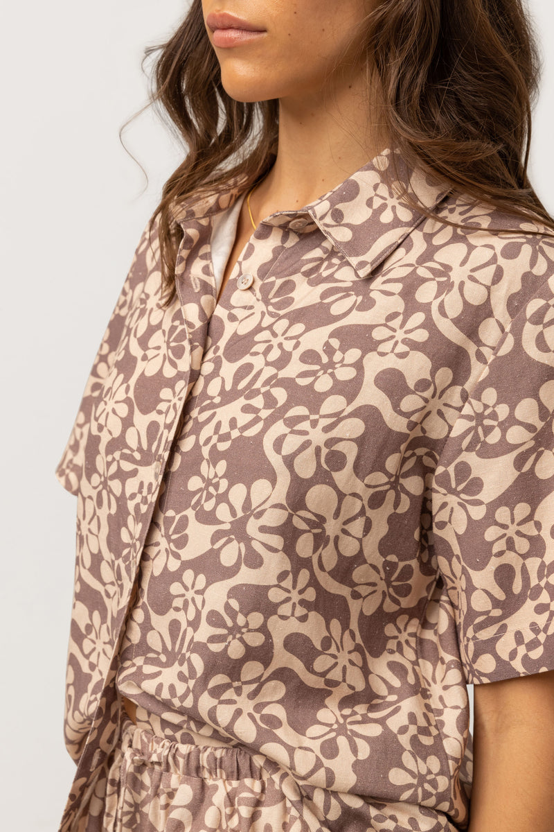 Drifter Floral Shirt Chocolate