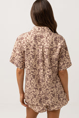 Drifter Floral Shirt Chocolate