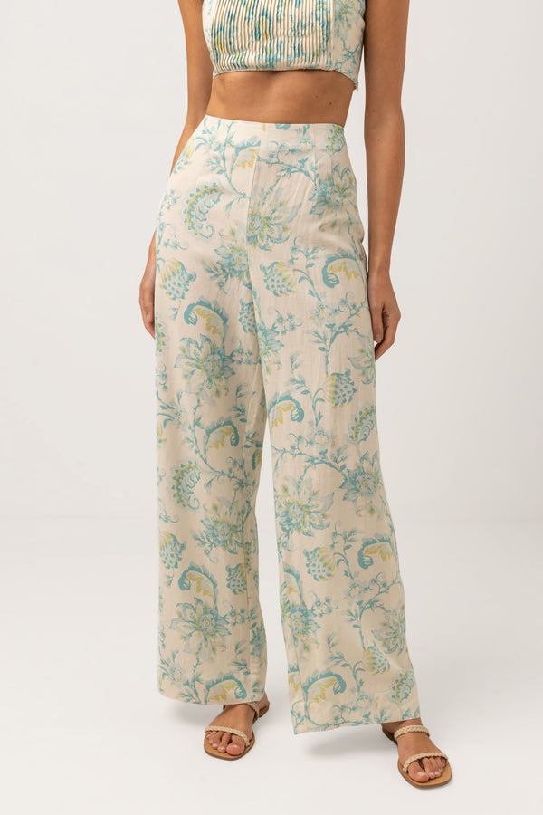 Cairo Wide Leg Pant Blue