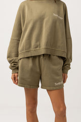 Sunbather Fleece Short Washed Olive