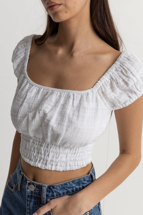 Classic Knit Long Sleeve Top White