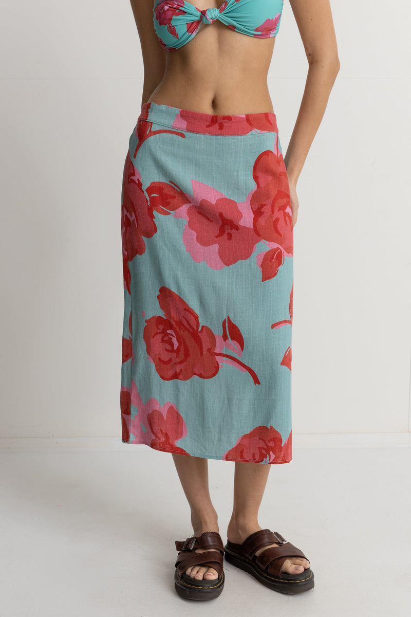 Inferna Floral Low Rise Midi Skirt Spring