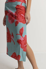 Inferna Floral Low Rise Midi Skirt Spring