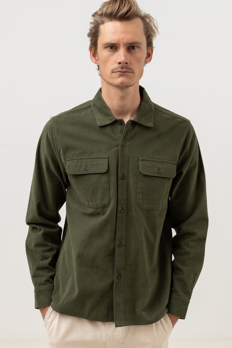 Brushed Twill LS Shirt Olive