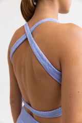 Wave Break Cross Back Top Violet