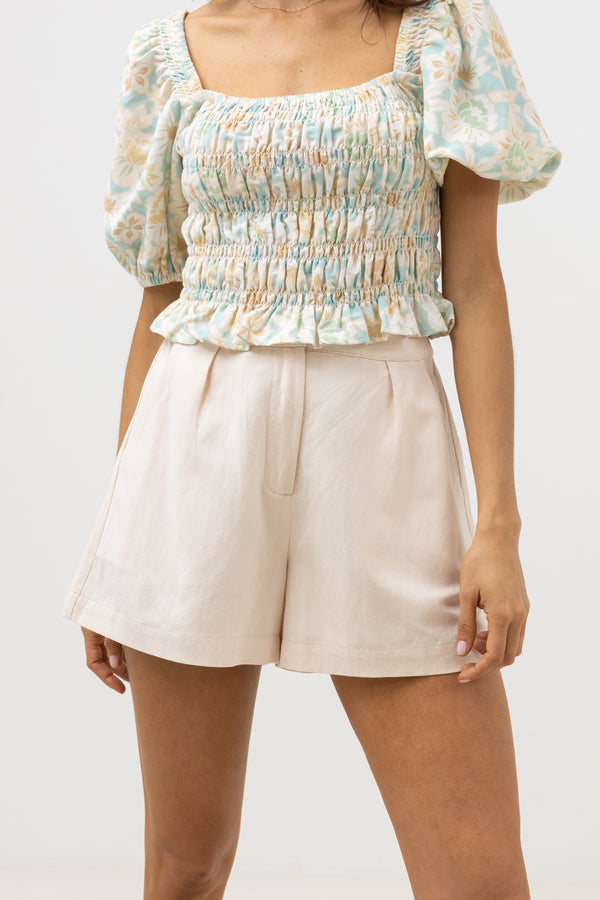 Eddie Elasticated Short Oatmeal