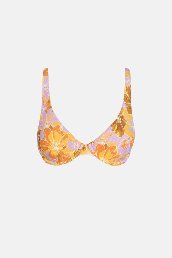 Mahana Floral Underwire Top Yellow