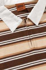 Vintage Stripe Polo Ls T-Shirt Coffee