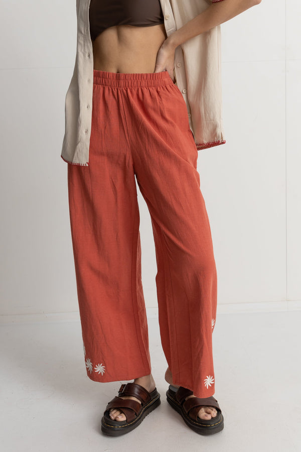 Floral Wide Leg Pant  Coral