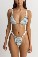 Harlow Floral Soft Strap Slide Tri Top Natural