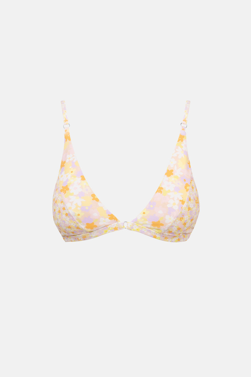 Euphoria Floral Pannelled Bralette  Top Pink