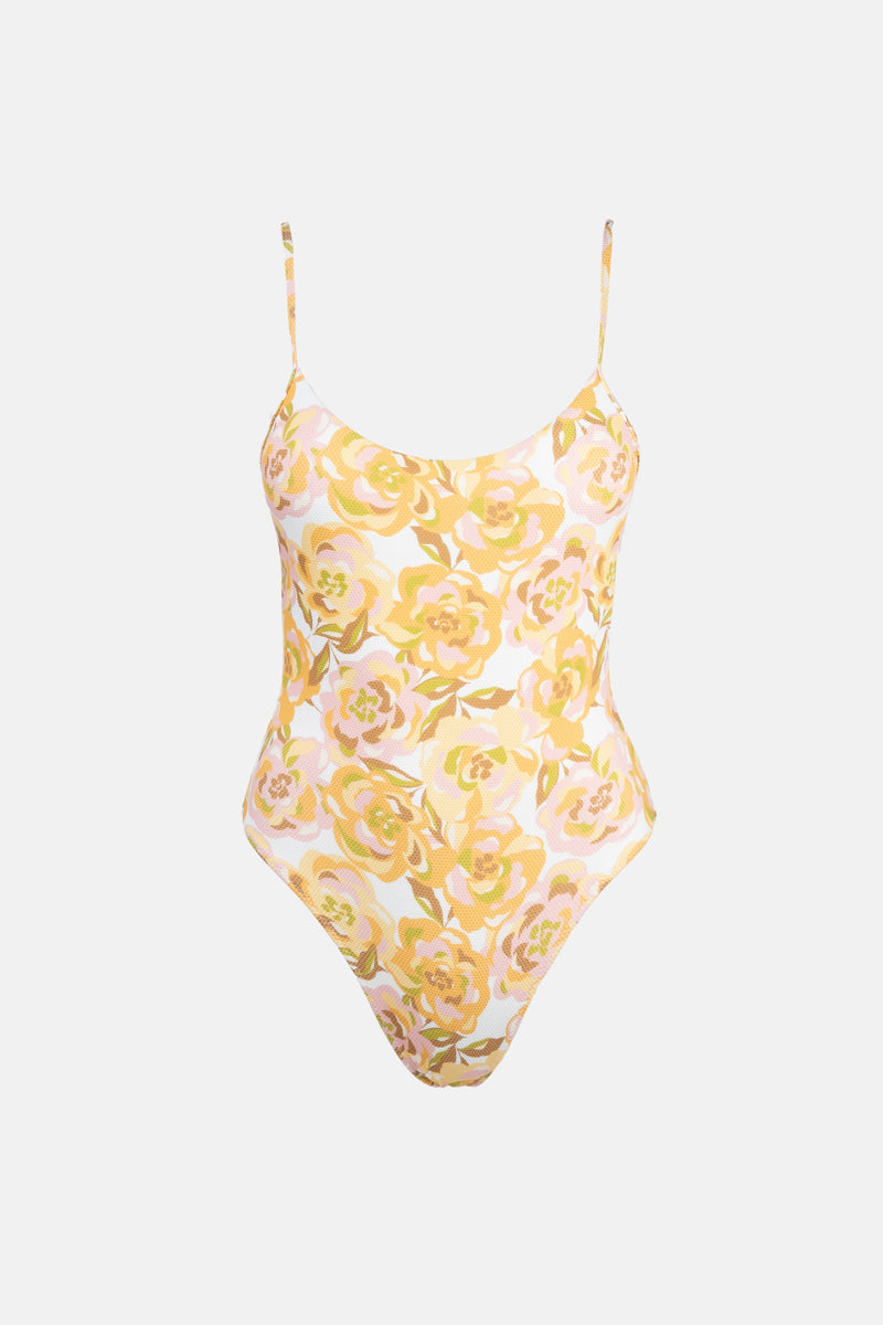 Mimosa Floral Minimal One Piece Ivory