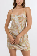 Virgo Geo Slip Mini Dress Desert