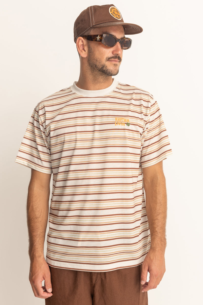 Vintage Stripe Ss T Shirt Natural