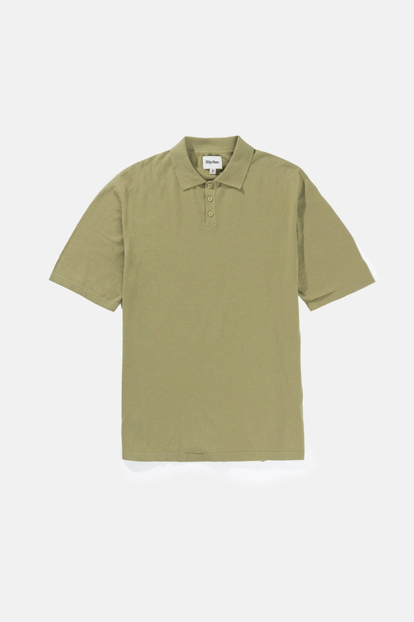 Essential Knit Ss Polo Herb