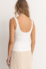 Cross Over Knit Top White