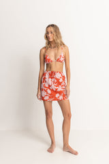 Catalina Floral Mini Skirt Red