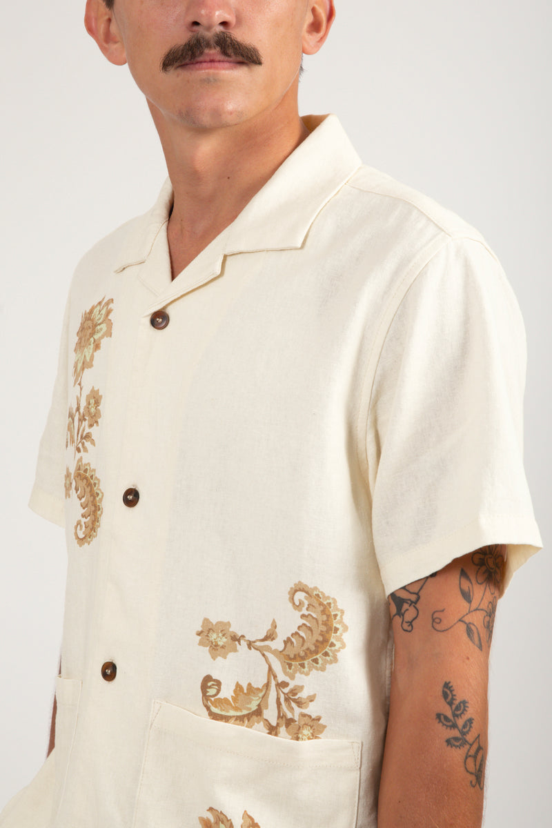 Paisley Cuban Ss Shirt Natural