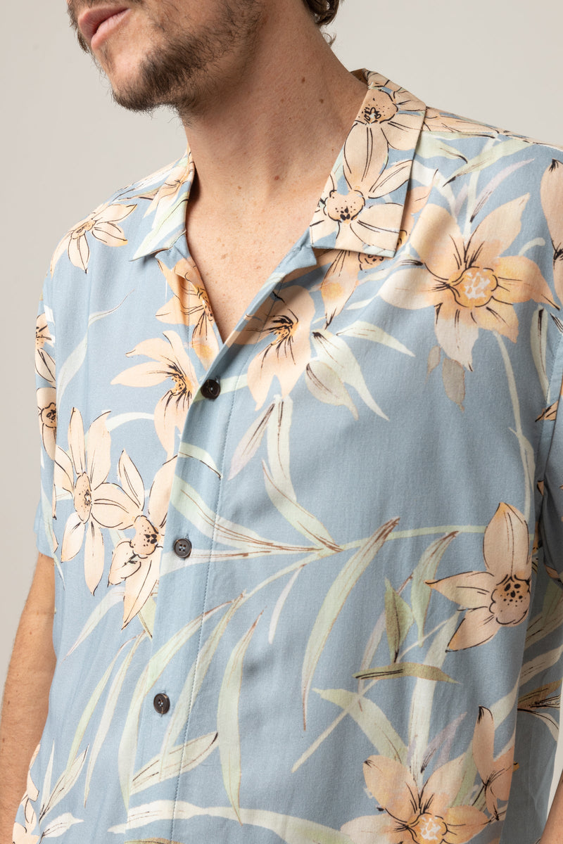 Floral Ss Shirt Slate