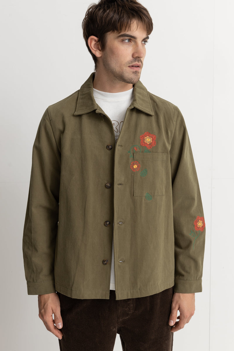 Flower Cpo Overshirt Olive