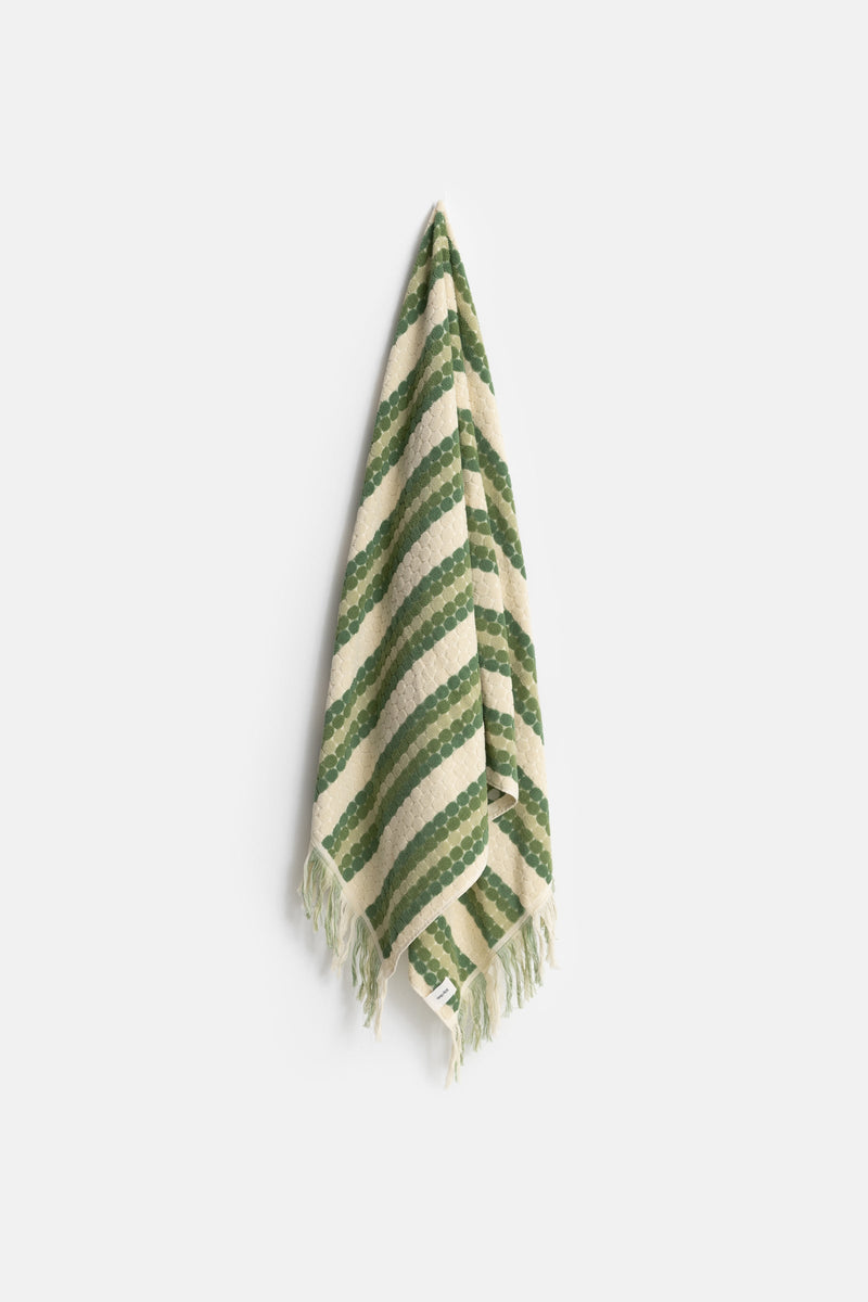 Vacation Stripe Towel Palm Green