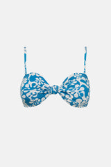Drifter Floral Knotted Bandeau Top Blue