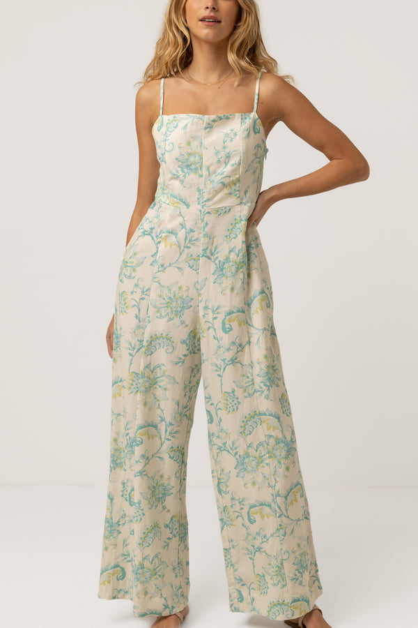 Cairo Wide Leg Jumpsuit Blue