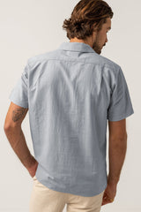 Classic Linen Ss Shirt Ocean Blue