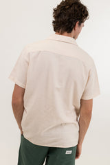 Linen Cuban Ss Shirt Bone
