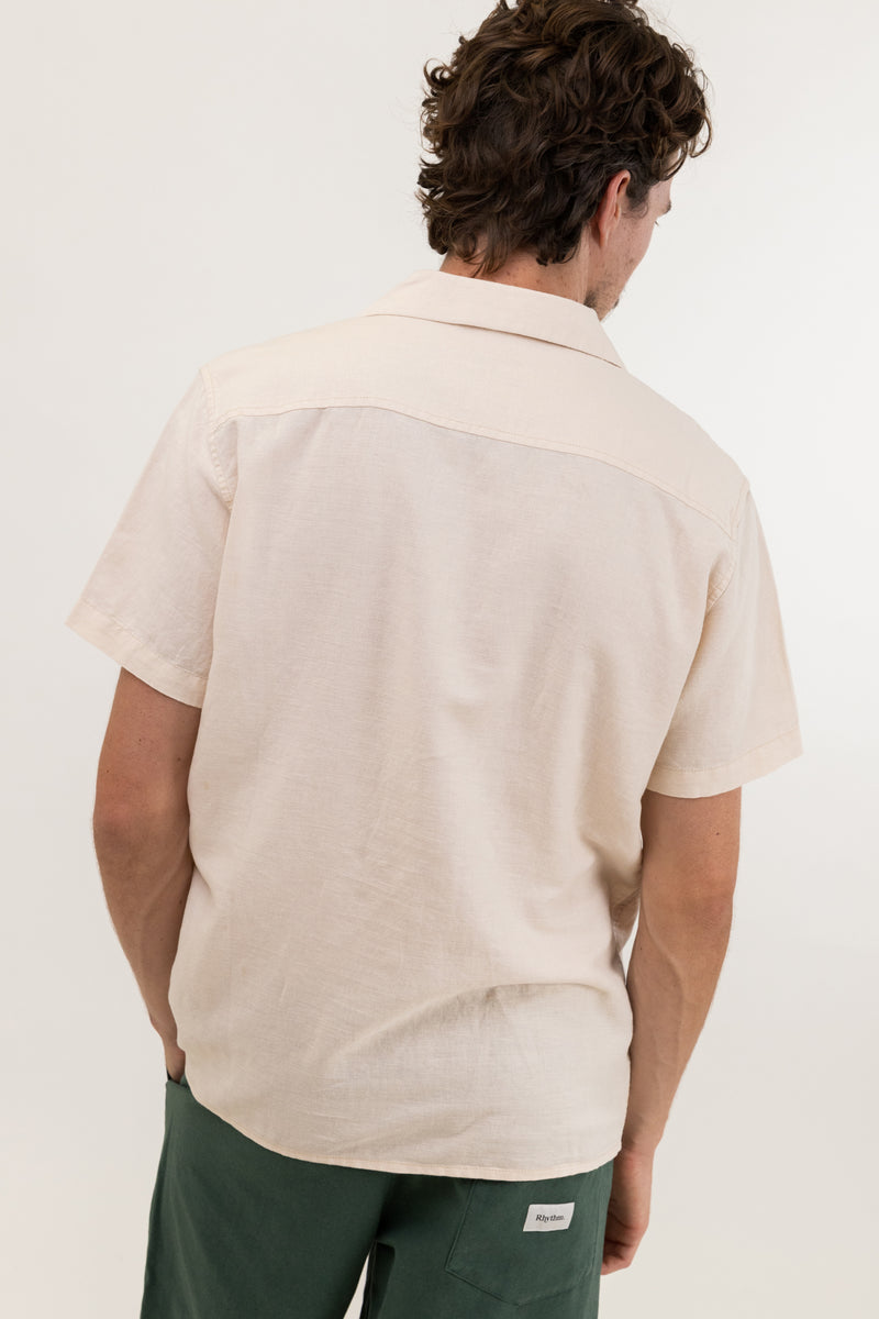 Linen Cuban Ss Shirt Bone