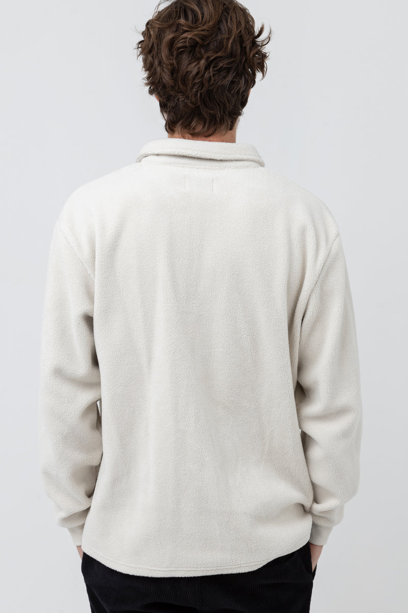 Oskar 1/4 Zip Reverse Fleece Natural