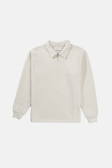 Oskar 1/4 Zip Reverse Fleece Natural