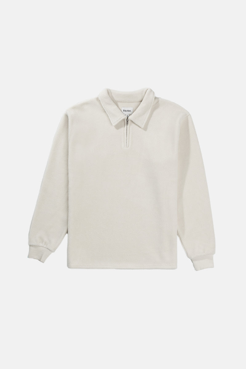 Oskar 1/4 Zip Reverse Fleece Natural