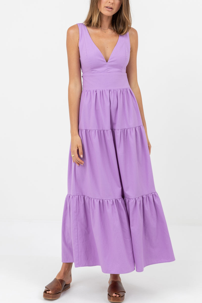 Fleur Tiered Maxi Dress Violet