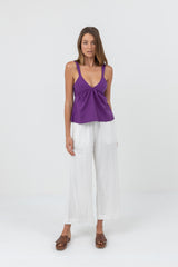 Dahlia Tie Back Top Purple
