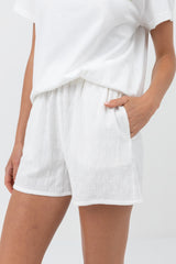 Astrid Elasticated Short White
