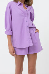 Eddie Elasticated Short Violet